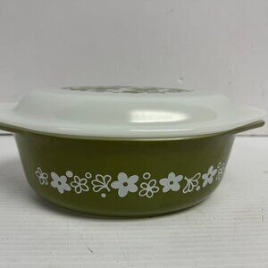 Pyrex Spring Blossom Crazy Daisy 043 1.5qt Cinderella Handle Lid Casserole -1160